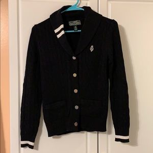 Ralph Lauren Sport snap front cable knit sweater